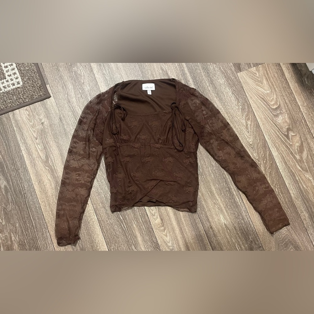 Willow and Root Brown Laced Top